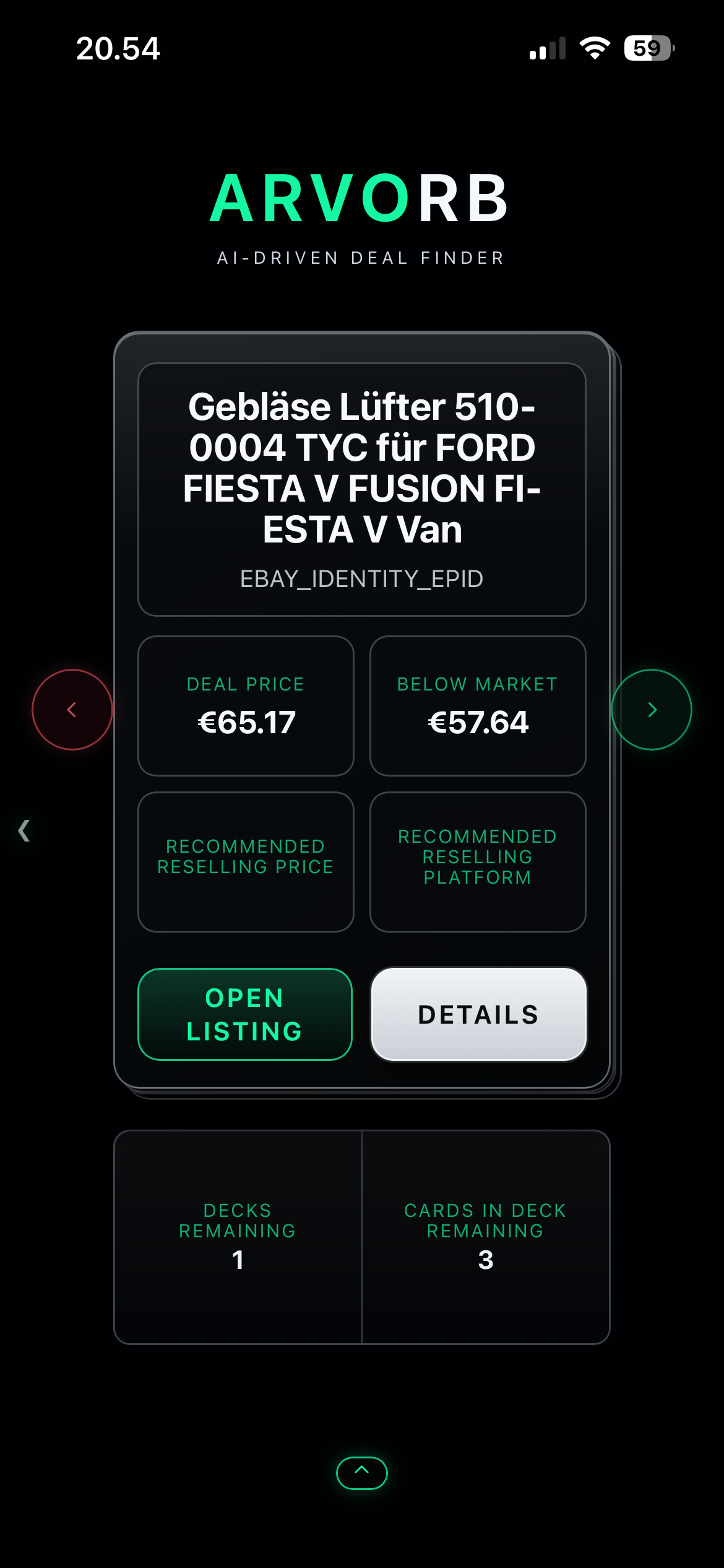 ARVORB deal card